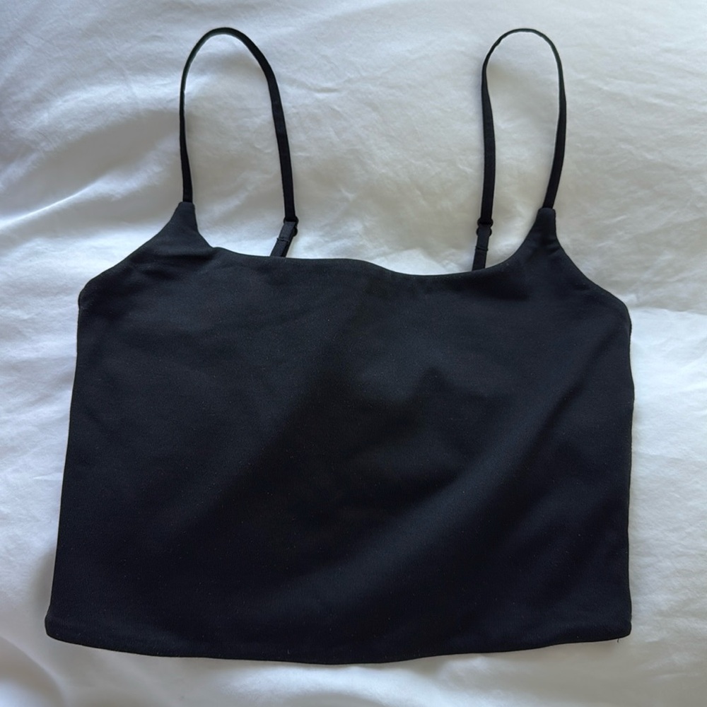 Aritzia Babaton Black Contour Squareneck Cami Tank